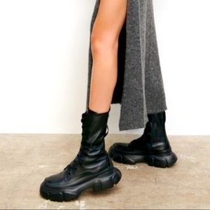 Zara chunky platform combat boots
